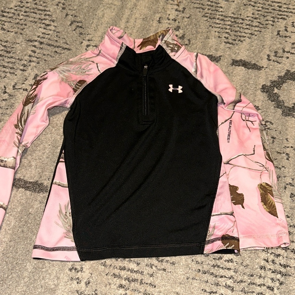 Under Armour Girls Pink Camo 1/4 Zip Pullover size 4t